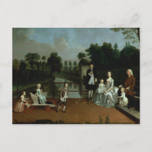 A Family Group on a Terrace in a Garden, 1749 Postcard