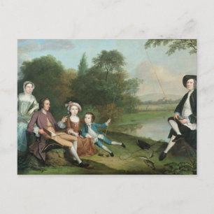 A family of Anglers, 1749 Postcard
