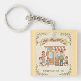 A Family Of Hard Workers Key Ring