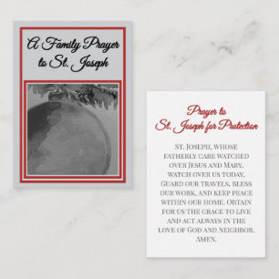 A Family Prayer to St. Joseph Prayer Card