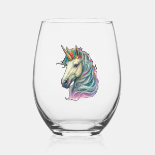 A Fantastical Unicorn! Stemless Wine Glass