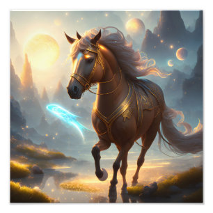  A Fantasy Horse's Journey. AI artwork Photo Print