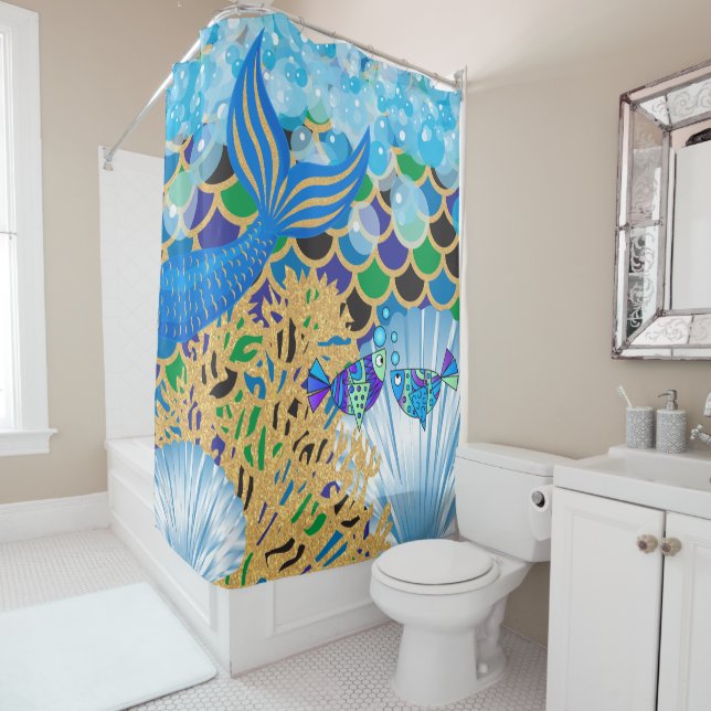 A Fantasy Mermaid Life Shower Curtain (In Situ)