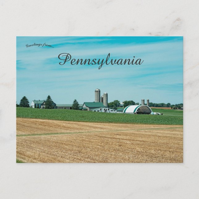 A Farm in Morgantown Pennsylvania Postcard (Front)