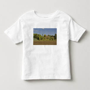 A farmed field in front of thatched roof houses toddler T-Shirt