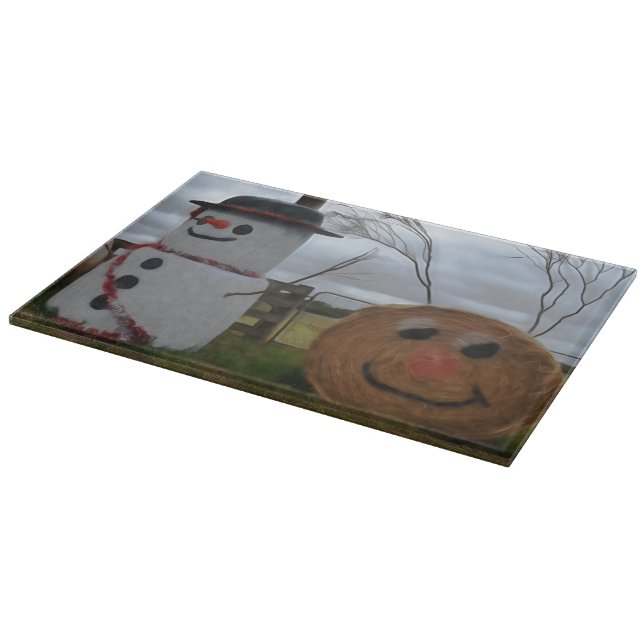 A Farmyard Christmas Chopping Board (Corner)