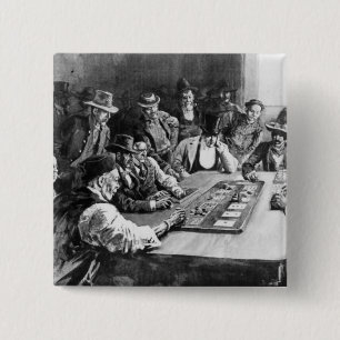 A Faro Game at El Paso 15 Cm Square Badge