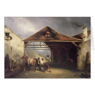 A Farrier shoeing a Horse