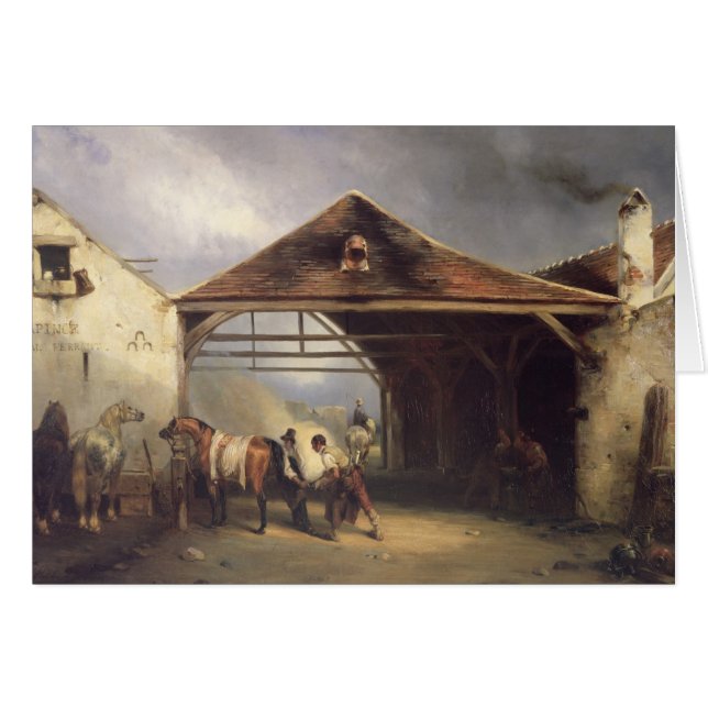 A Farrier shoeing a Horse (Front Horizontal)