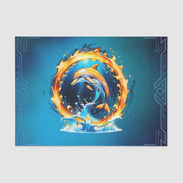 A fascinating interplay of fire and water tissue paper (Front)