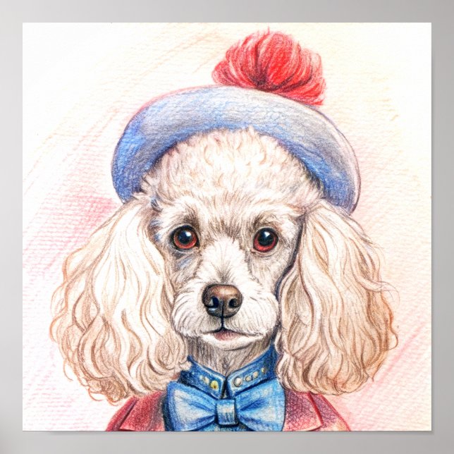 A Fashionable Dog Dressed In Human Attire Poster (Front)