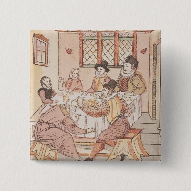A Father Mistreated by his Son 15 Cm Square Badge (Front)