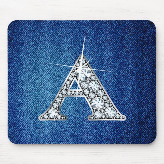 A Faux-"Diamond Bling" on Denim Mousepad (Front)
