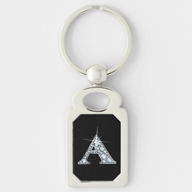 A Faux-"Diamond" Monogram Key Ring (Front)