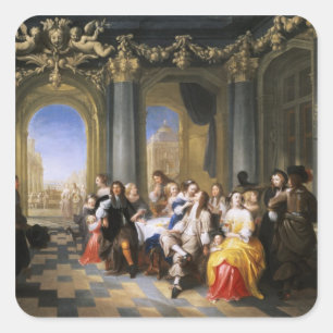 A Feast in an Interior Square Sticker