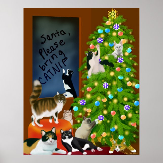 A Feline Family Christmas Poster (Front)