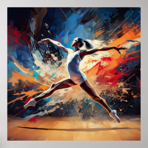 A female gymnastics athlete. poster