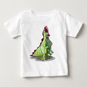 A Female Hadrosaurus Holding A Doll. Baby T-Shirt