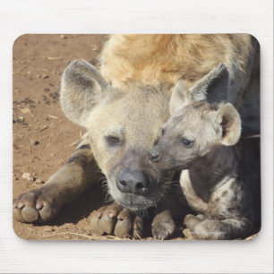 A female Spotted Hyena and her cub, Kruger Mouse Pad