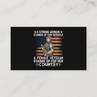 a female veteran stands up for her country business card