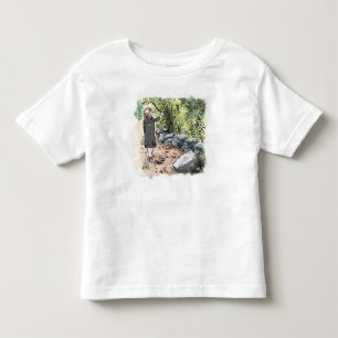 a female water color illustration walking along a  toddler T-Shirt