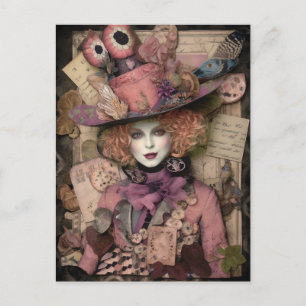 A Feminine Mad Hatter Postcard