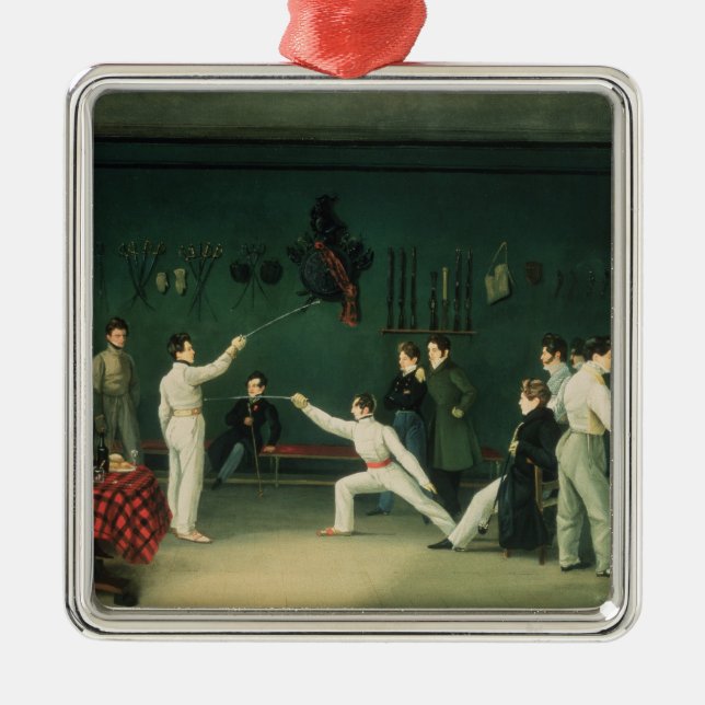 A Fencing Scene, 1827 Metal Tree Decoration (Front)