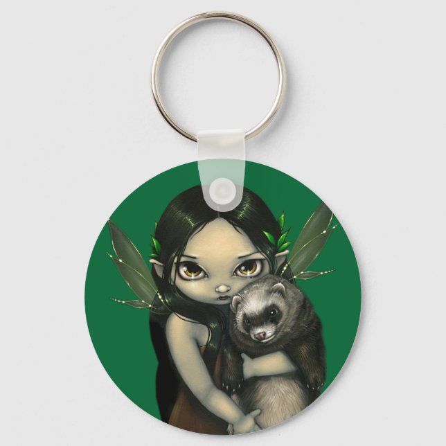 "A Ferret and His Fairy" Keychain (Front)