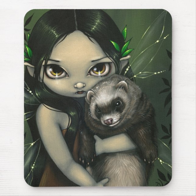 "A Ferret and His Fairy" Mousepad (Front)