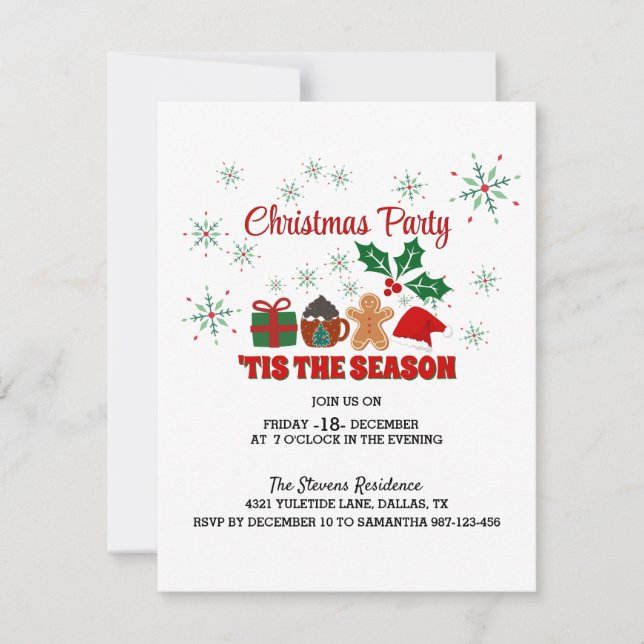 A Festive Christmas Party: Join Us!"Invitation Invitation (Front)