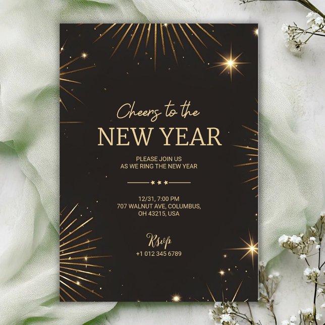 A festive new year's invitation card (Creator Uploaded)