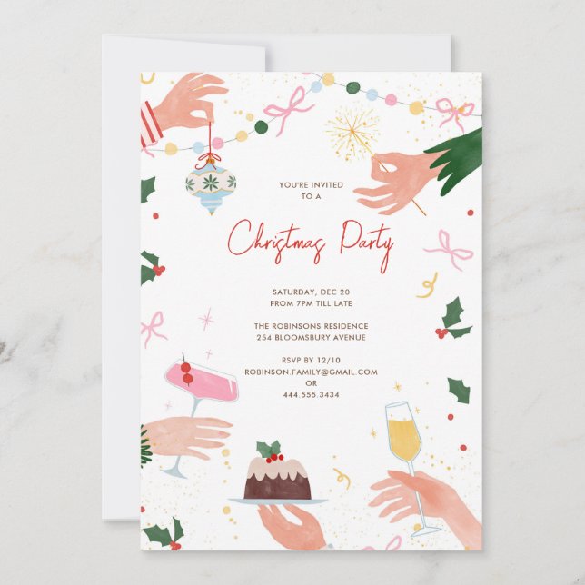 A Festive Shindig Christmas Holiday Party Invite (Front)