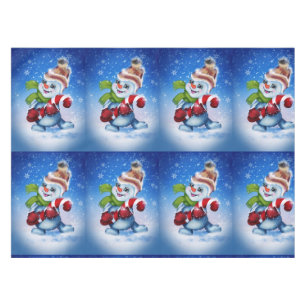 A festive snowman        tablecloth