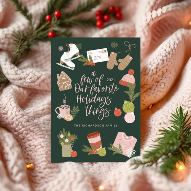 A Few of Our Favourite Christmas Things Dark Green Holiday Card (A Few of Our Favourite Christmas Things Dark Green Holiday Card)