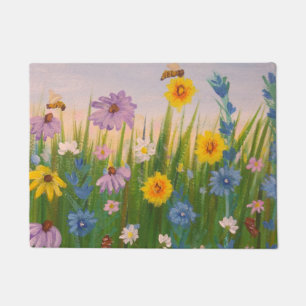 A field full of wild flowers doormat