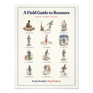 A Field Guide to Runners Funny Running Photo Print