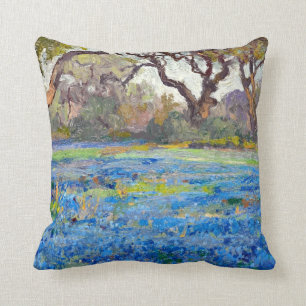 A Field of Bluebonnets at Alamo Heights, 1919 Cushion