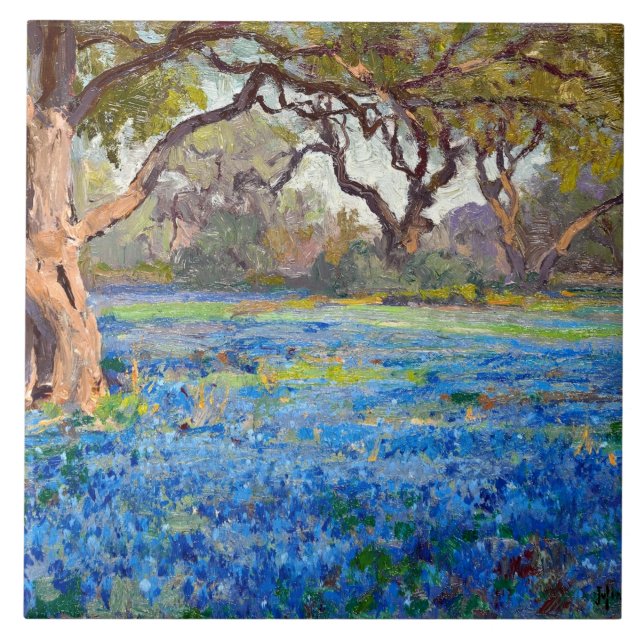 A Field of Bluebonnets at Alamo Heights, 1919, Tile (Front)