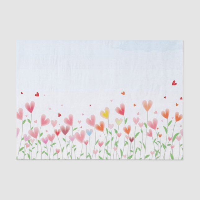 A Field of Hearts Tissue Paper (Front)