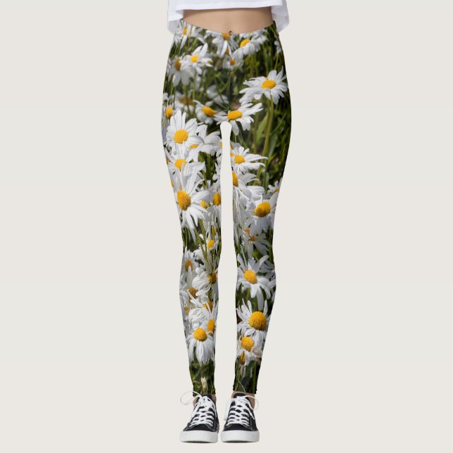 A Field of Oxeye Daisies Leggings (Front)