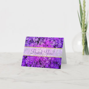A field of Purple and Pink Daisies Thank You Card