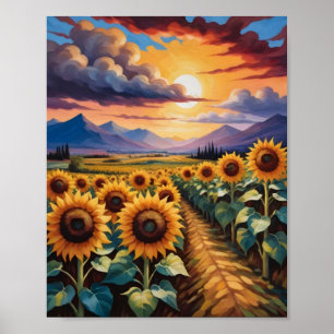 A Field Of Sunflowers Poster