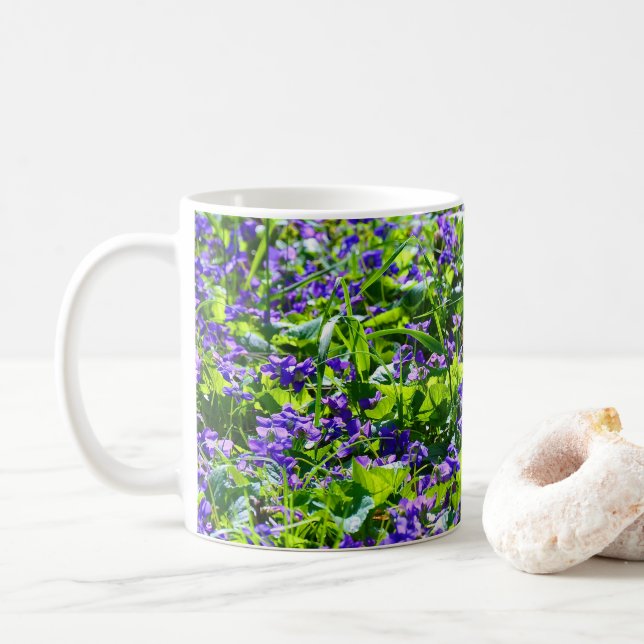 A Field of Violets Coffee Mug (With Donut)