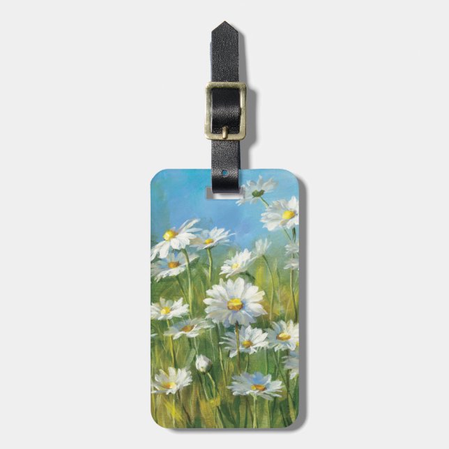 A Field of White Daisies Luggage Tag (Front Vertical)