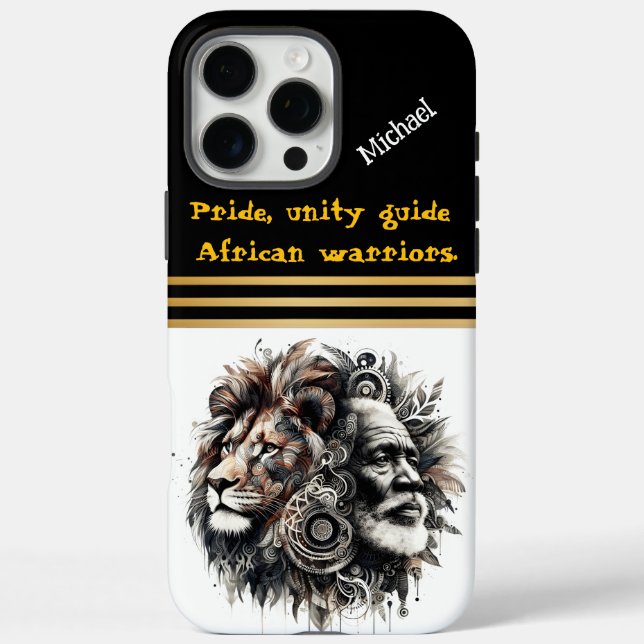 A fierce warrior embodies the spirit of a lion Case-Mate iPhone case (Back)