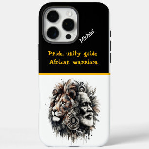 A fierce warrior embodies the spirit of a lion iPhone 16 pro max case