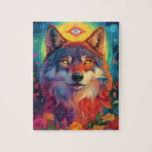 A fierce wolf jigsaw puzzle