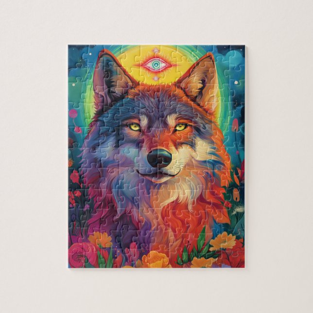 A fierce wolf  jigsaw puzzle (Vertical)