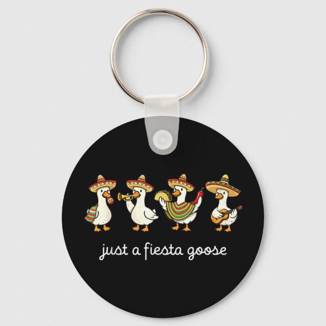 A fiesta goose cinco de mayo funny mexican fiesta  key ring (Front)