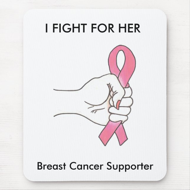A Fight For Her Logo1, I FIGHT FOR HER, Breast ... Mouse Pad (Front)